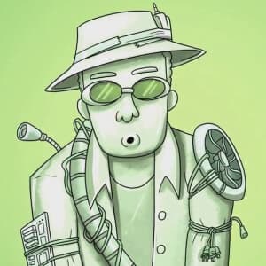 Man Painted Silver Who Makes Robot Noises + image