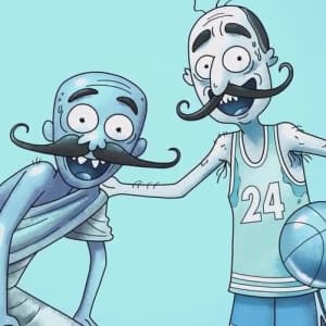 Two Guys with Handlebar Mustaches + image